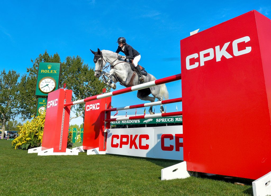 Martin Fuchs of SUI riding Leone Jei  during the CPKC ‘International’ (824) presented by Rolex at the Spruce Meadows Masters in Calgary, Alberta, Canada  Sep, 8, 2024 . Mike Sturk photo.